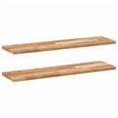 vidaXL 2 db olajbevonatú tömör akácfa függőpolc 80 x 20 x 2 cm