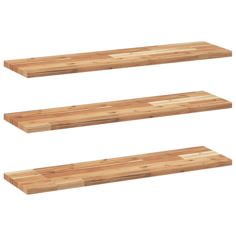 vidaXL 3 db olajbevonatú tömör akácfa függőpolc 80 x 20 x 2 cm