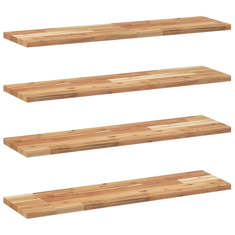 vidaXL 4 db olajbevonatú tömör akácfa függőpolc 80 x 20 x 2 cm