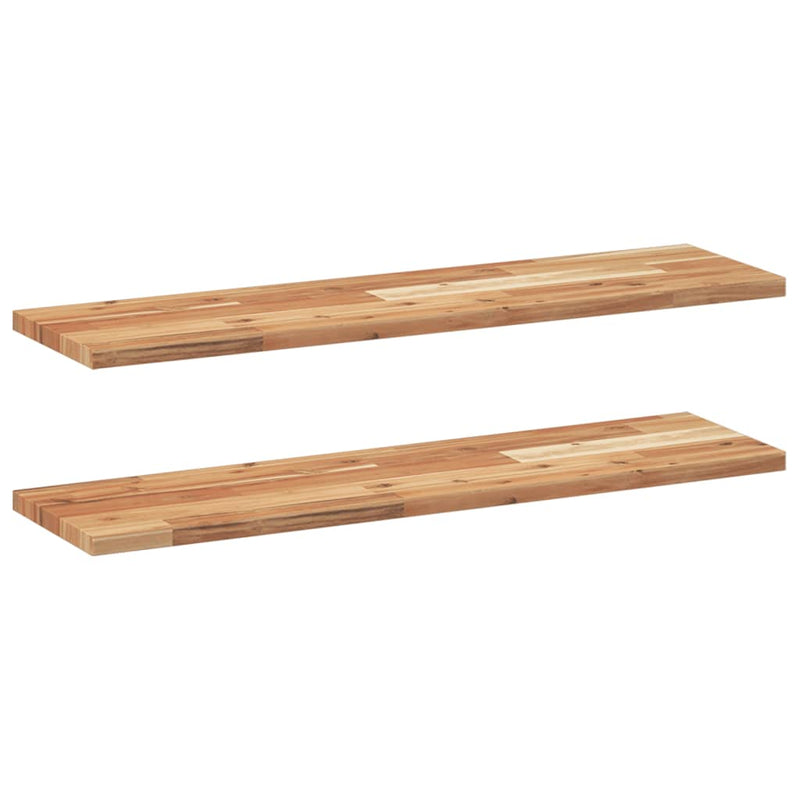 vidaXL 2 db olajbevonatú tömör akácfa függőpolc 100 x 20 x 2 cm