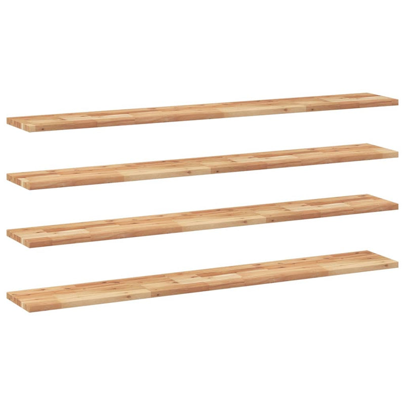 vidaXL 4 db olajbevonatú tömör akácfa függőpolc 120 x 20 x 2 cm