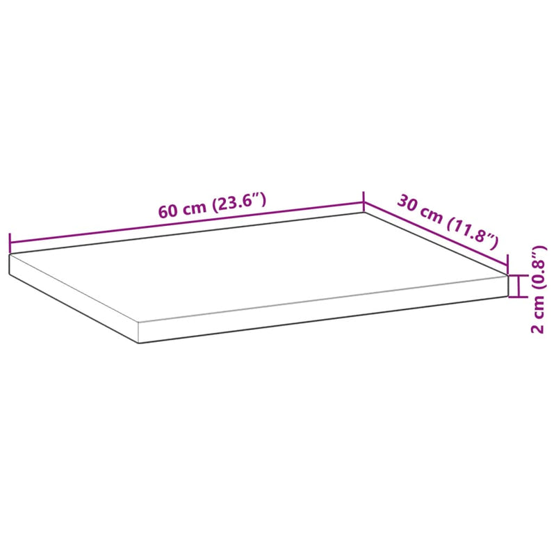 vidaXL olajbevonatú tömör akácfa függőpolc 60 x 30 x 2 cm