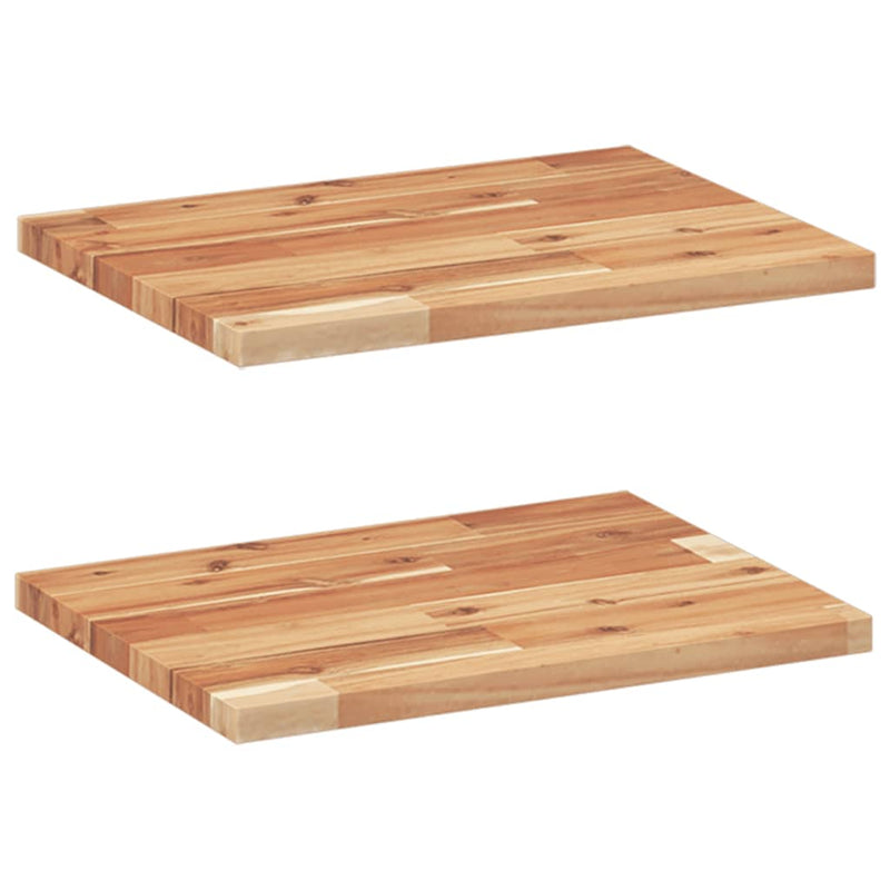 vidaXL 2 db olajbevonatú tömör akácfa függőpolc 60 x 30 x 2 cm