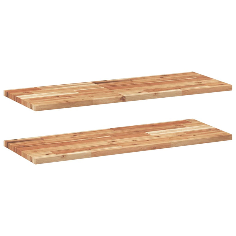 vidaXL 2 db olajbevonatú tömör akácfa függőpolc 80 x 30 x 2 cm