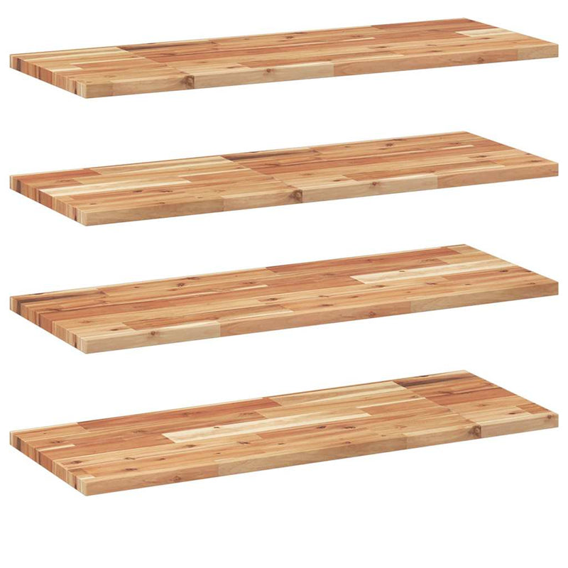 vidaXL 4 db olajbevonatú tömör akácfa függőpolc 80 x 30 x 2 cm