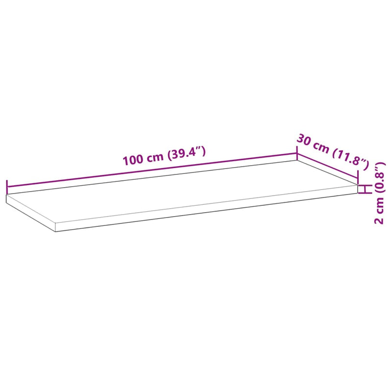 vidaXL 2 db olajbevonatú tömör akácfa függőpolc 100 x 30 x 2 cm