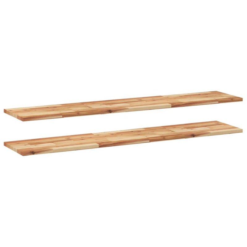vidaXL 2 db olajbevonatú tömör akácfa függőpolc 120 x 30 x 2 cm