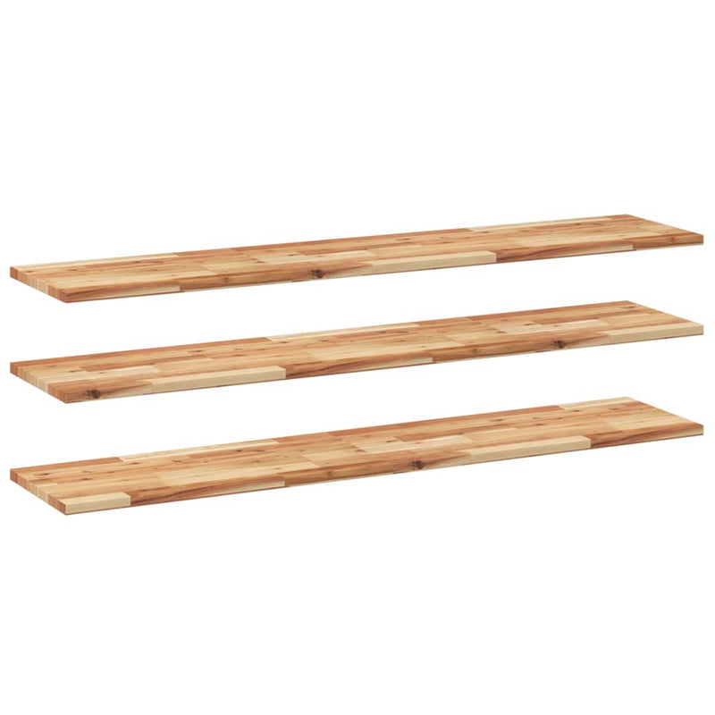 vidaXL 3 db olajbevonatú tömör akácfa függőpolc 120 x 30 x 2 cm
