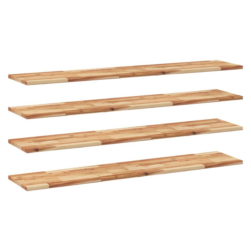 vidaXL 4 db olajbevonatú tömör akácfa függőpolc 160 x 30 x 2 cm