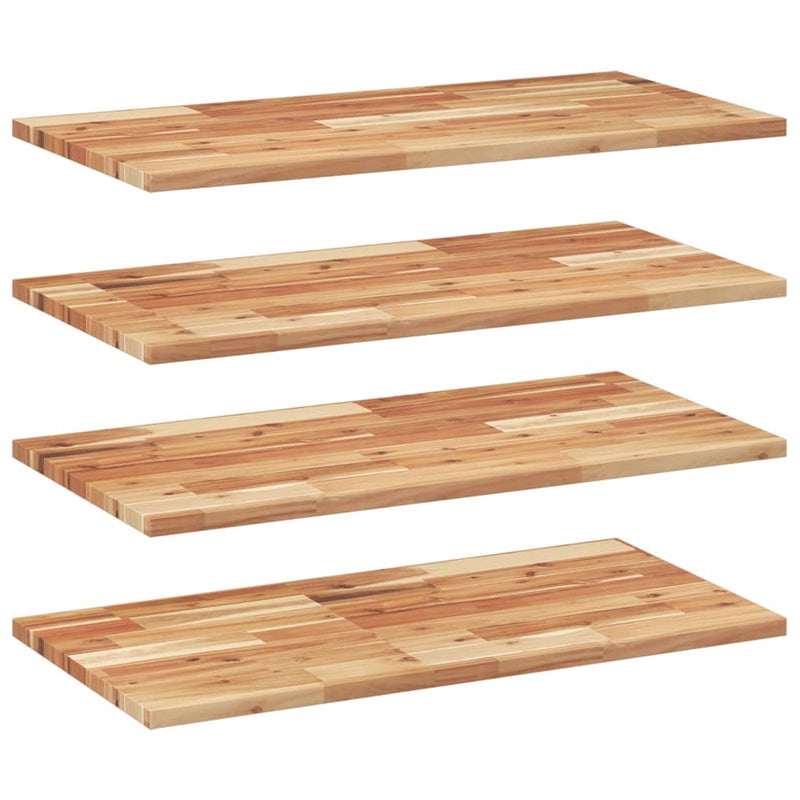 vidaXL 4 db olajbevonatú tömör akácfa függőpolc 100 x 40 x 2 cm
