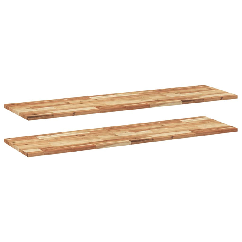 vidaXL 2 db olajbevonatú tömör akácfa függőpolc 120 x 40 x 2 cm