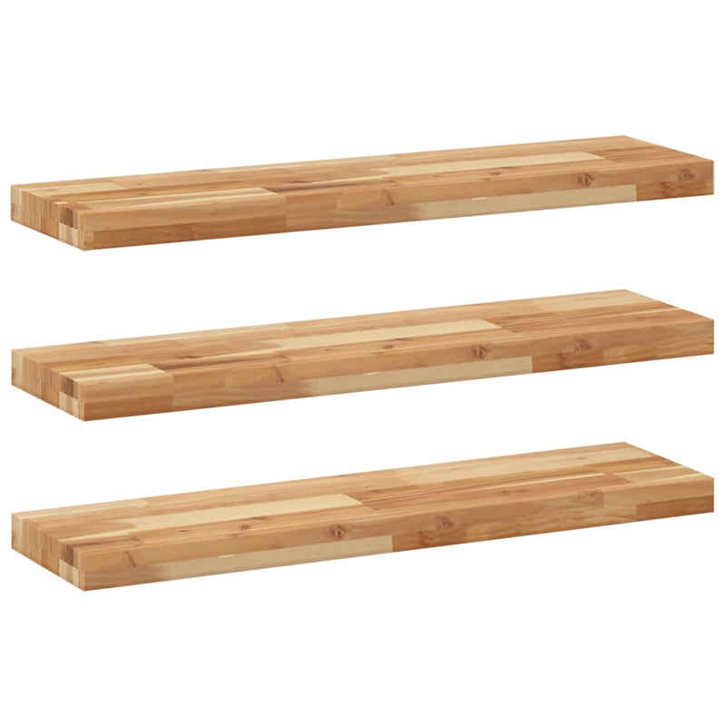 vidaXL 3 db olajbevonatú tömör akácfa függőpolc 80 x 20 x 4 cm