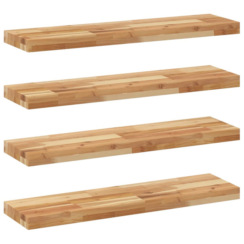 vidaXL 4 db olajbevonatú tömör akácfa függőpolc 80 x 20 x 4 cm