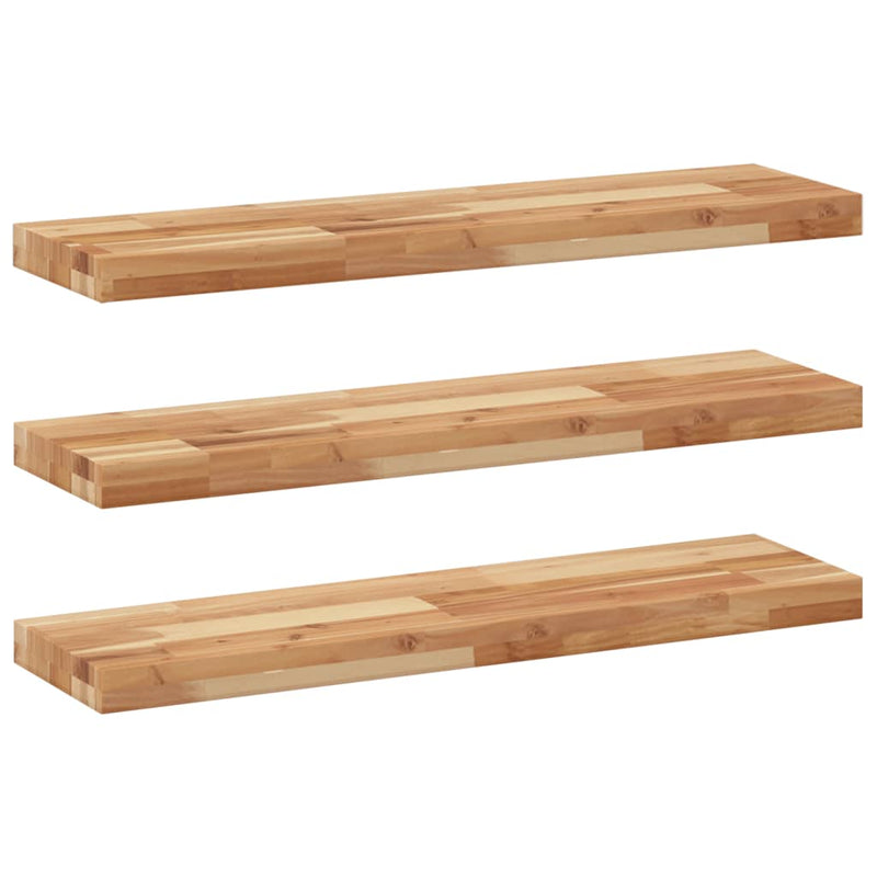 vidaXL 3 db olajbevonatú tömör akácfa függőpolc 100 x 20 x 4 cm