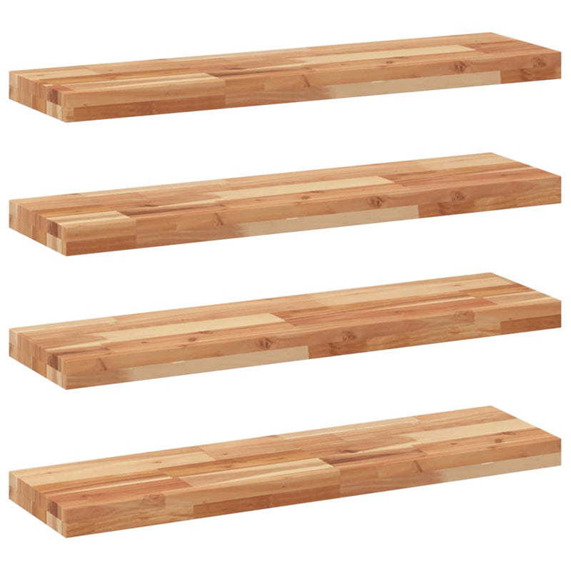 vidaXL 4 db olajbevonatú tömör akácfa függőpolc 100 x 20 x 4 cm