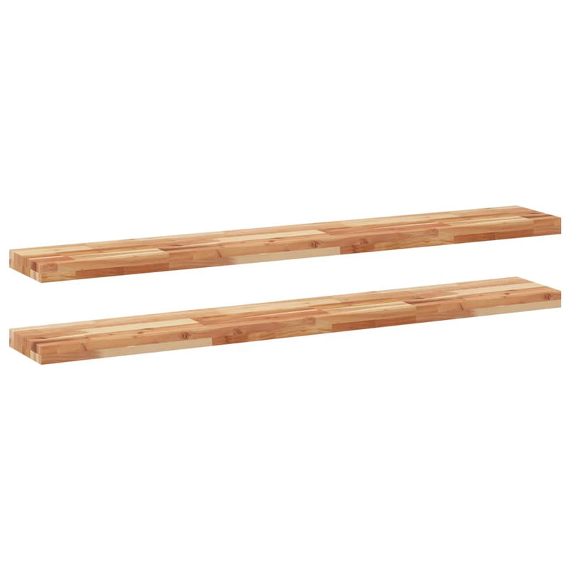 vidaXL 2 db olajbevonatú tömör akácfa függőpolc 120 x 20 x 4 cm