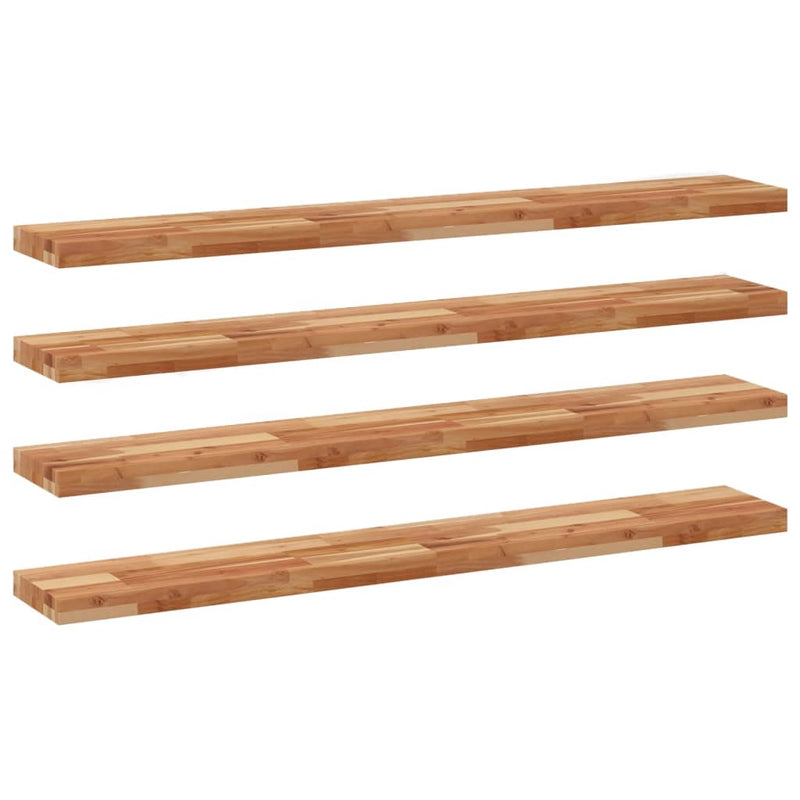 vidaXL 4 db olajbevonatú tömör akácfa függőpolc 160 x 20 x 4 cm