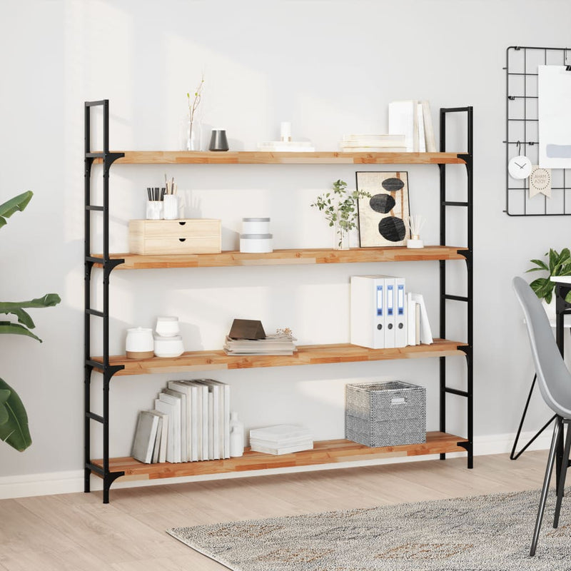 vidaXL 4 db olajbevonatú tömör akácfa függőpolc 160 x 20 x 4 cm