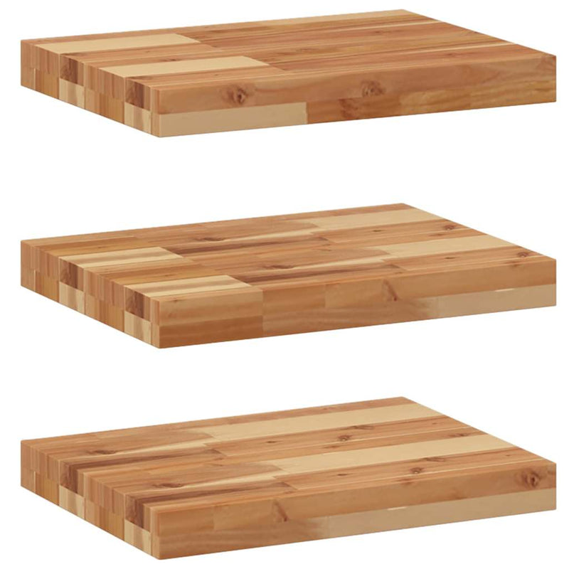 vidaXL 3 db olajbevonatú tömör akácfa függőpolc 40 x 30 x 4 cm