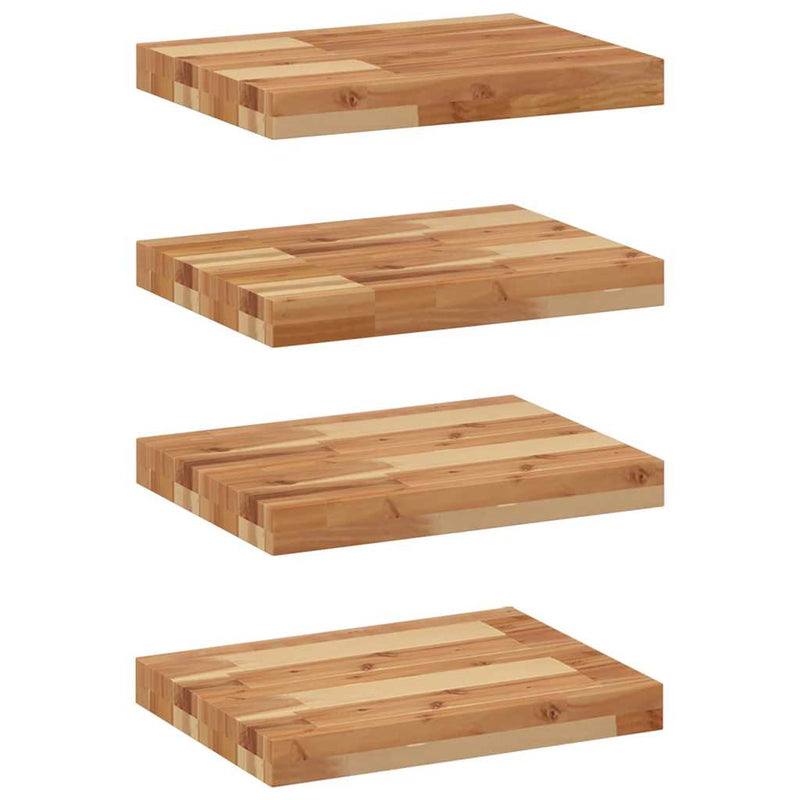vidaXL 4 db olajbevonatú tömör akácfa függőpolc 40 x 30 x 4 cm
