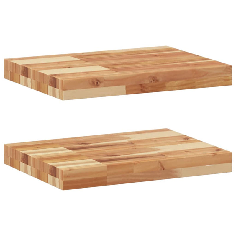 vidaXL 2 db olajbevonatú tömör akácfa függőpolc 60 x 20 x 4 cm