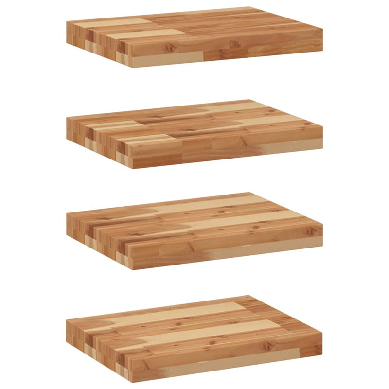 vidaXL 4 db olajbevonatú tömör akácfa függőpolc 60 x 20 x 4 cm