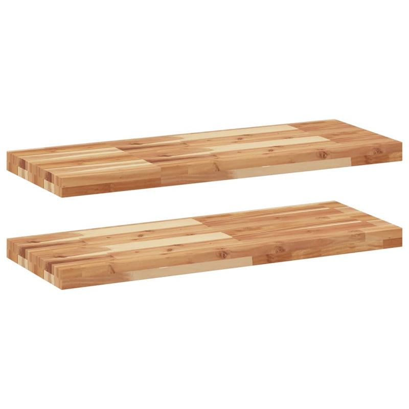 vidaXL 2 db olajbevonatú tömör akácfa függőpolc 100 x 30 x 4 cm