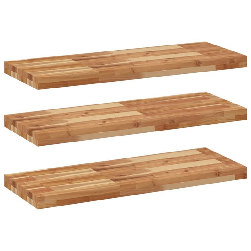 vidaXL 3 db olajbevonatú tömör akácfa függőpolc 100 x 30 x 4 cm