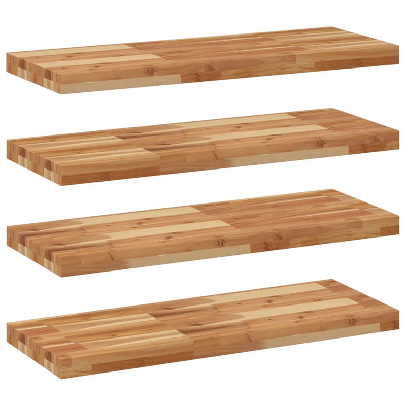 vidaXL 4 db olajbevonatú tömör akácfa függőpolc 100 x 30 x 4 cm