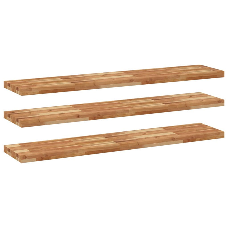 vidaXL 3 db olajbevonatú tömör akácfa függőpolc 120 x 30 x 4 cm