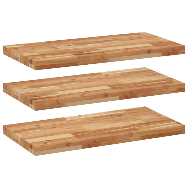 vidaXL 3 db olajbevonatú tömör akácfa függőpolc 80 x 40 x 4 cm