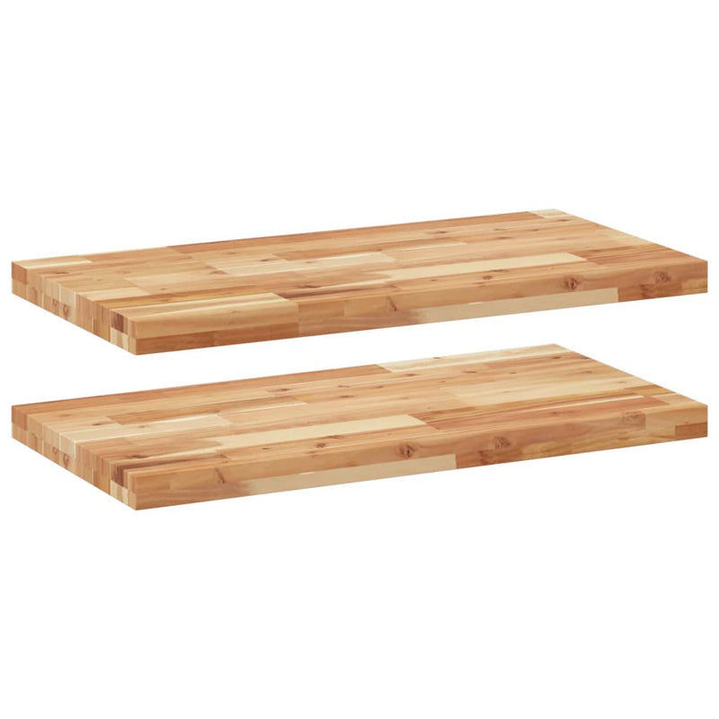 vidaXL 2 db olajbevonatú tömör akácfa függőpolc 100 x 40 x 4 cm