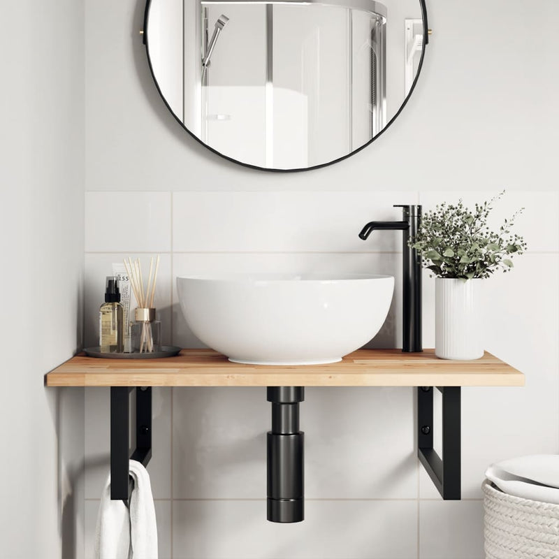 vidaXL kezeletlen tömör akácfa fürdőszobapult 80x50x2 cm