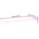 vidaXL olajbevonatú tömör akácfa fürdőszobapult 120 x 60 x 2 cm