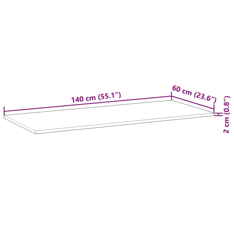 vidaXL olajbevonatú tömör akácfa fürdőszobapult 140 x 60 x 2 cm