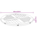 vidaXL tömör akácfa kerek asztallap Ø60 x 2 cm