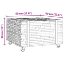 vidaXL Dohányzóasztal Barna 60 x 60 x 38 cm Tömör Teakfa