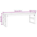 vidaXL tömör tíkfa dohányzóasztal 110x35x38 cm