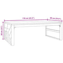 vidaXL tömör tíkfa dohányzóasztal 110x60x38