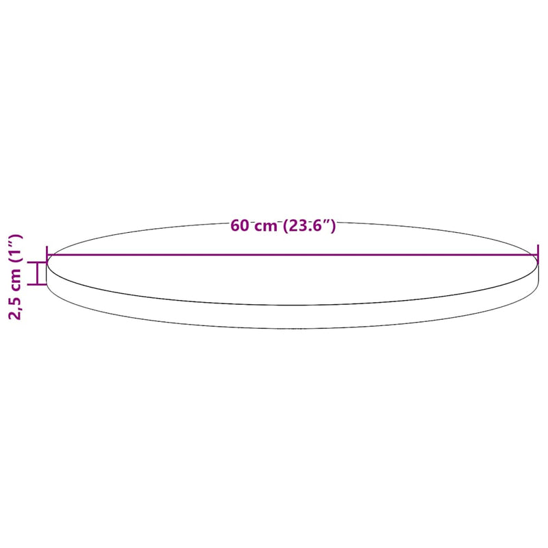 vidaXL viaszbarna tömör fenyőfa kerek asztallap Ø60 x 2,5 cm