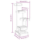 vidaXL viaszbarna tömör fenyőfa macskabútor 45,5 x 49 x 103 cm