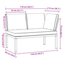 vidaXL fekete alumínium kerti pad párnákkal