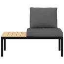 vidaXL fekete alumínium kerti pad párnákkal