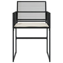 vidaXL 4 db fekete polyrattan kerti szék párnával