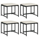 vidaXL 4 db fekete polyrattan kerti szék párnákkal