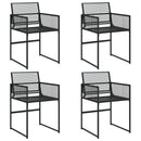 vidaXL 4 db fekete polyrattan kerti szék