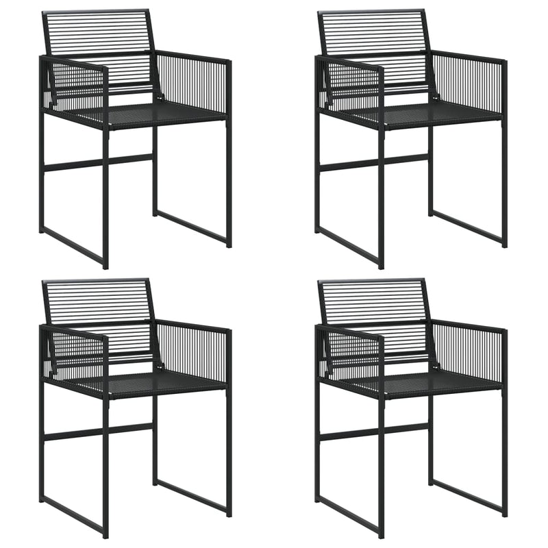 vidaXL 4 db fekete polyrattan kerti szék
