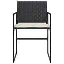 vidaXL 4 db fekete polyrattan kerti szék párnával