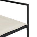 vidaXL 4 db fekete polyrattan kerti szék párnával