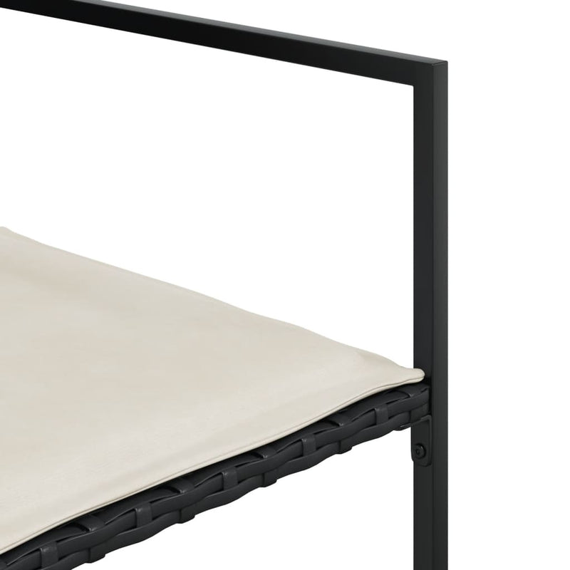 vidaXL 4 db fekete polyrattan kerti szék párnával